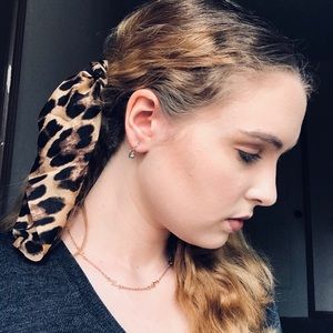Long Cheetah Print Elastic Scrunchie